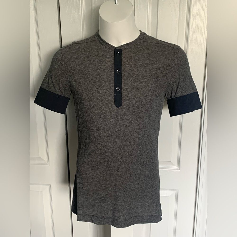 Gray and Black Kit and Ace Henley T-Shirt